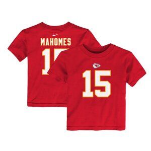 Boys Size 7 Nike Kansas City Chiefs Patrick Mahomes #15 Red NFL Cotton T-Shirt
